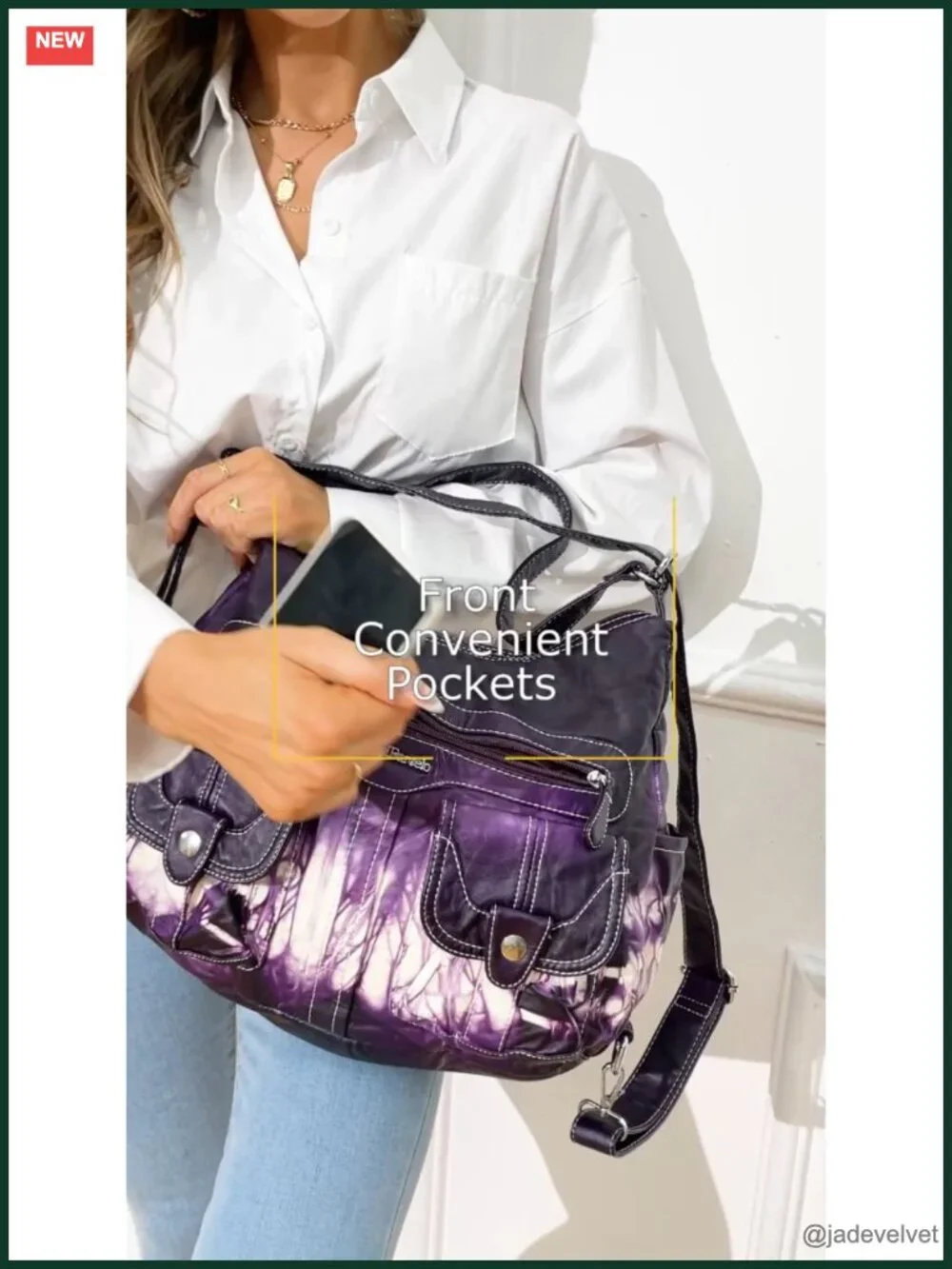 Women Multifunctional Soft Washed PU Leather Handbag Backpack Crossbody
